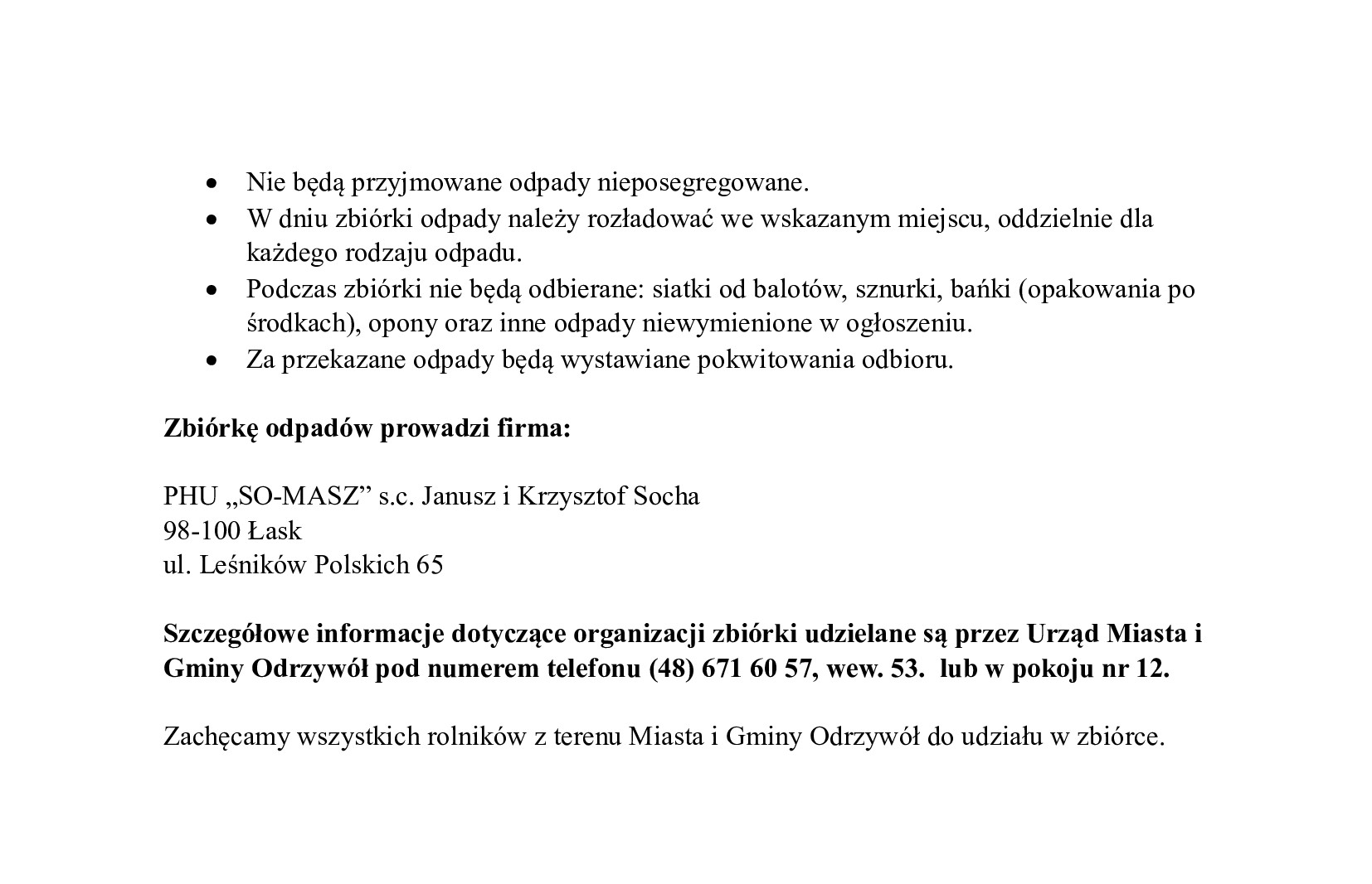 zbi&oacute;rka odpad&oacute;w